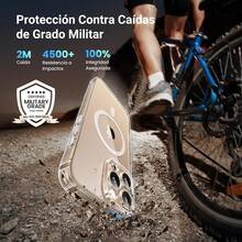 Funda Magnética para iPhone Air, MagSafe Case Antidesgaste, Anti-Amarillo con Protección de la Lente y contra Caídas, Antigolpes Respaldo Transparente, Carcasa 6.5 Pulgadas - iPhone 16 Pro - Ver 3