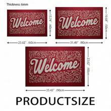 1PC Entrance Welcome Doormat With White Welcome Lettering And Intricate Floral Scroll Patterns Floor Mat Non Slip Rubber Backing Indoor Outdoor Rug For Bathroom Home Office Entryway Decorative Door Mat
