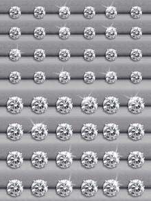 72pcs Women Fashion Geometric Heart, Square, Round Stud Earrings Set, Classic Versatile Style Suitable For Daily Wear, Party, Holiday Gift, Earrings (No Box) - Silver - View 10