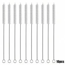 Lot de 6/10 brosses de nettoyage réutilisables pour pailles, en acier inoxydable de 10 mm de diamètre, compatibles avec les gobelets Stanley de 59, 89 et 113 cl, adaptées aux bouteilles d'eau et aux pailles.