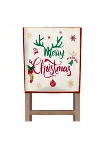 1 pièce Housse de chaise renne de Noël, housse de chaise décoration sapin de Noël Père Noël, décoration hivernale, décoration de Noël, décoration quotidienne de la maison, chaise de fête, décoration saisonnière, thème de Noël, texture douce, matériaux de haute qualité, housse de chaise décorative décorations de Noël décoration de la pièce