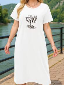 Women's T-Shirt Pajamas, Soft And Comfortable Round Neck Loungewear, Short Sleeve Pajamas Loungewear Sleep Wear Women Halloween Costumes Fall Lingerie Set Lingerie Sexy Pajama Sets For Women Pajama Pants Pj Sets For Women Night Gown Women Lounge Sets For Women Pajama Sets For Women Night Gown Vestidos Black, Red, And White Long Black Dress Moo Moo For Women Night Gown Women Vestidos De Mujer Dresses Robes For Women Vestido De Novia Boda Civil Maternity Clothes Pajama Dress Winter Dresses For Women Burgundy  Mushroom Dress Vestidos Elegantes De Mujer Bride Silk Robe Bath Robe Night Gown Women Christmas Pajamas Plus Size Lingerie Goth Pjs Costumes For Woman Fall Clothes Leopard Print Pajama Pants Lace Slip Dress Matching Pajama Set Couple Lounge - 白色 - 查看 2