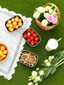 Meoky 3pcs 8oz Stainless Steel Snack Containers With Silicone Lids, Leak-Proof Small Food Storage Boxes, Reusable Metal Lunch Boxes For Snacks, Meal Prep, Travel & Picnic - Orange*3-piece Set - View 9