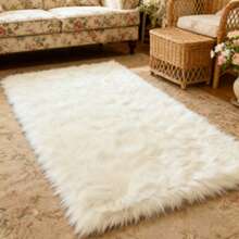 1pc Fluffy Area Rug, Multiple Colors Available, 120cm X 80cm, Non-Slip, Handwash & Machine Washable, Suitable For Autumn/Winter, Rectangular Carpet For Living Room, Bedroom, Bedside, Sofa, Wedding, Christmas, Fireplace, Dining Table, Outdoor Patio, Plush Soft Luxury Home Decor Kitchen Rug