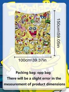 SPONGEBOB Spongebob SquarePants Coral Fleece Blanket, Bring The Warmth Of Bikini Bottom Home! It Is Suitable For Warm Companionship While Watching TV On The Sofa, A Considerate Little Blanket For Office Midday Rest, A Cartoon Decoration In Children's Rooms, A Photo-Taking Tool For Camping And Picnics, And Has Multiple Uses. It Can Be Used As A Nap Blanket, Sofa Blanket, Air-Conditioned Quilt Or Picnic Mat.