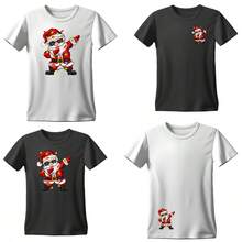 3 قطع/3 قطع/4 قطع من ملصقات الملابس بتصميم بابا نويل قابلة للغسيل، ملصقات نقل الحرارة للتي شيرتات النساء/الرجال، الحقائب الظهرية، الوسائد، الشارات الزخرفية، الملصقات، قبعات البيسبول، الحقائب الظهرية، وغيرها