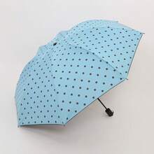Manual 8-Rib Minimalist Polka Dot Black UV Protection Sun & Rain Umbrella - Multicolor - View 6