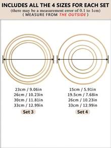 4pcs Beige Dreamcatcher Bamboo Rings, Decorative Hoops For Outdoor Lawn, Wedding, Wall, Bedroom Decor, Wind Chimes, Woven Hangings, Christmas, Halloween And DIY Embroidery Hoop