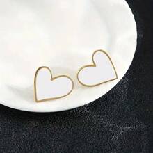 Exquisite And Versatile Black Love Stud Earrings For Women, Niche Earrings, Suitable For Daily, Wedding, Party Wear, Suitable For Wives, Daughters, Good Friends As Birthday Gifts, Holiday Gifts - Gold/red - View 6