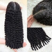 26 Inch Burmese Curls 13x4 Wigs Human Hair  Water Wave Lace Front Wigs Human Hair Ultra-Thin Lace 0.1 Millimeter Wet And Wavy Lace Front Wigs Human Hair Pre Plucked Deep Wave Wig For Women With Baby Hair - Natural Black - Xem 4