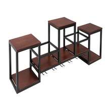 Metal Wall Mounted Wine Bottles Shelf Bar Storage Display Shelf Industrial - Black - View 9