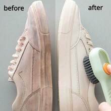 Multi-Function Shoe Brush With Liquid Container - Soft Bristles, Long Handle, Pressure Cleaning, Home Shoe Washing, Easy To Use And Store - Suitable For Cleaning Various Shoe Types, Back To School Supplies