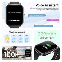 SIMSONLAB 2025新款智能手表，兼容安卓/iOS系统，1.83英寸男女通用智能手表，简约设计，支持通话功能（接听/拨打电话）、计步器、卡路里追踪、多种运动模式健身追踪器、音乐播放器、通知提醒，时尚可穿戴设备 - 彩色 - 查看 3