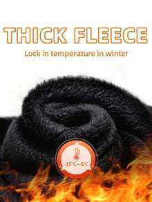 1 Pair 200g Women's Thick Fleece Socks For Winter, With Lifting Function, Soft & Stretchy, Comfortable & Warm - màu đen - Xem 2