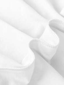 女式宽松字母印花休闲长袖 T 恤，百搭，棉质，春秋季 - 白色 - 查看 8