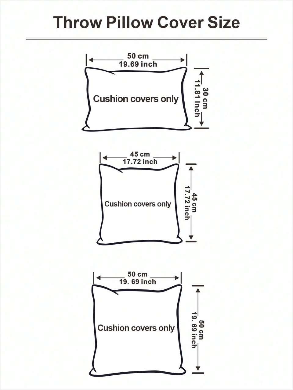 1pc Pom Pom Trim Cushion Cover Without Filler