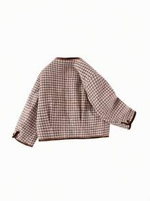 Balabala Girls Winter Tweed Jacket, Fashionable Young Girl Coat, Cute & - Brown Tone - View 2