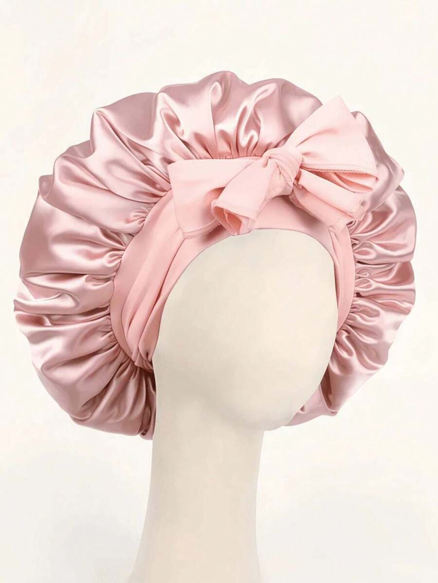 1件装奢华缎面睡眠帽，配有可调节绑带 - 轻盈护发睡眠帽，整夜舒适，适合长发、卷发或编发 - 高级浴室配件，时尚舒适，男女通用夜间睡眠护发产品