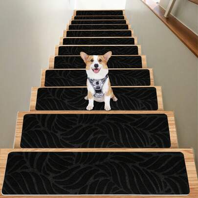 1/7/15pcs Anti-Slip Stair Treads, Self-Adhesive Backing, Indoor Stair Mats, Non-Slip Stair Carpet Treads, Washable And Reusable, Suitable For Elderly And Pets, Home Decor Stair Mats For All Seasons, Winter Warm Non-Slip Stair Mats To Prevent Slipping, Stair Size: 20*76cm/7.9*29.9in - 55*19cm/21.65*7.5in