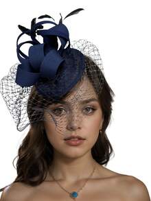 1pc Women's Kentucky Derby Tiara Tea Party Hat Hair Clip Headpiece For Wedding Cocktail, Tiny Hats, Mini Fascinator, Mini Cap