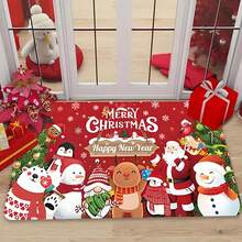 1/2/3pcs Christmas Kitchen Rug Set, Featuring Santa Claus, Snowflakes And Holiday Vibes - Machine Washable, Durable, Non-Slip, Suitable For Kitchen Floor - Multicolor - View 14
