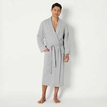 Essentials Men's Lightweight Waffle Bathrobe (Available In Big & Tall) - 淺灰色 - 查看 2