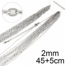 Bộ 10 chiếc dây chuyền vòng chữ O bằng thép không gỉ, dùng làm vòng cổ, dây chuyền ôm sát cổ, phụ kiện làm trang sức DIY, đồ dùng thủ công. - vòng cổ - Xem 18