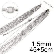 Bộ 10 chiếc dây chuyền vòng chữ O bằng thép không gỉ, dùng làm vòng cổ, dây chuyền ôm sát cổ, phụ kiện làm trang sức DIY, đồ dùng thủ công. - vòng cổ - Xem 8
