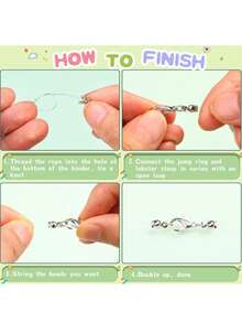 420pcs/Box Gold & Silver Tone Jumpring, Lobster Clasp, Crimp Beads, Optional 1pc Plier, 1pc Tweezer, DIY Jewelry Making Supplies - Multicolor - View 4