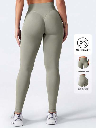 Yefecy Leggings de entrenamiento sin costuras de cintura alta para mujer, que levantan el trasero, para gimnasio y yoga, con pliegues en el trasero, control de abdomen vital y mallas fruncidas