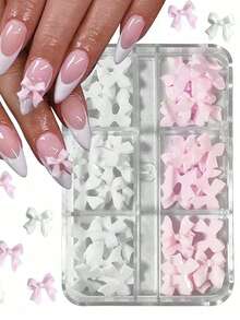 30 件装指甲饰品 3D 蝴蝶结指甲饰品 适用于水晶指甲 美甲用品 指甲饰品 DIY 工艺品 女士指甲配件 DIY 指甲装饰设计 指甲宝石