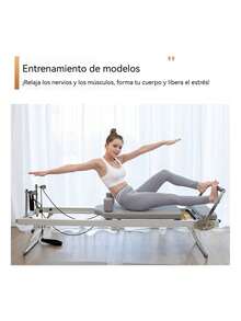 Cama Pilates Reformer De Pecho Y Abdominales Para Ejercicios - Gris - Ver 4