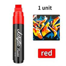 1pc 15mm Wide Tip Permanent Marker Pen, Waterproof & Fade Resistant, Suitable For Rock, Wood, Glass, Tire, Canvas, Ceramic, Fabric, Graffiti, Touch Up Paint, Large Capacity Craft Marker Pen, Advertising Pen