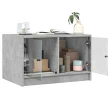 Coffee Table With Glass Doors Concrete Grey 68x50x42 Cm - Grey - View 6