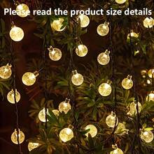 7米/23英尺50个LED太阳能灯串，8种模式，太阳能球形仙女灯，适用于花园露台婚礼生日装饰、感恩节和圣诞节派对装饰，暖白光
