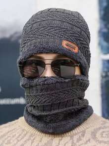 Knitted Hats, Thermal Lined Ear Protection, Windproof Warm Beanie Caps With Neck Cover For Winter Outdoor Cycling - Multicolor - View 3