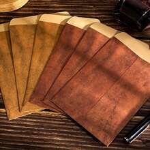 20pcs Thick Red Kraft Paper Envelopes, Vintage Romantic Handwritten Premium Birthday/Graduation Envelopes