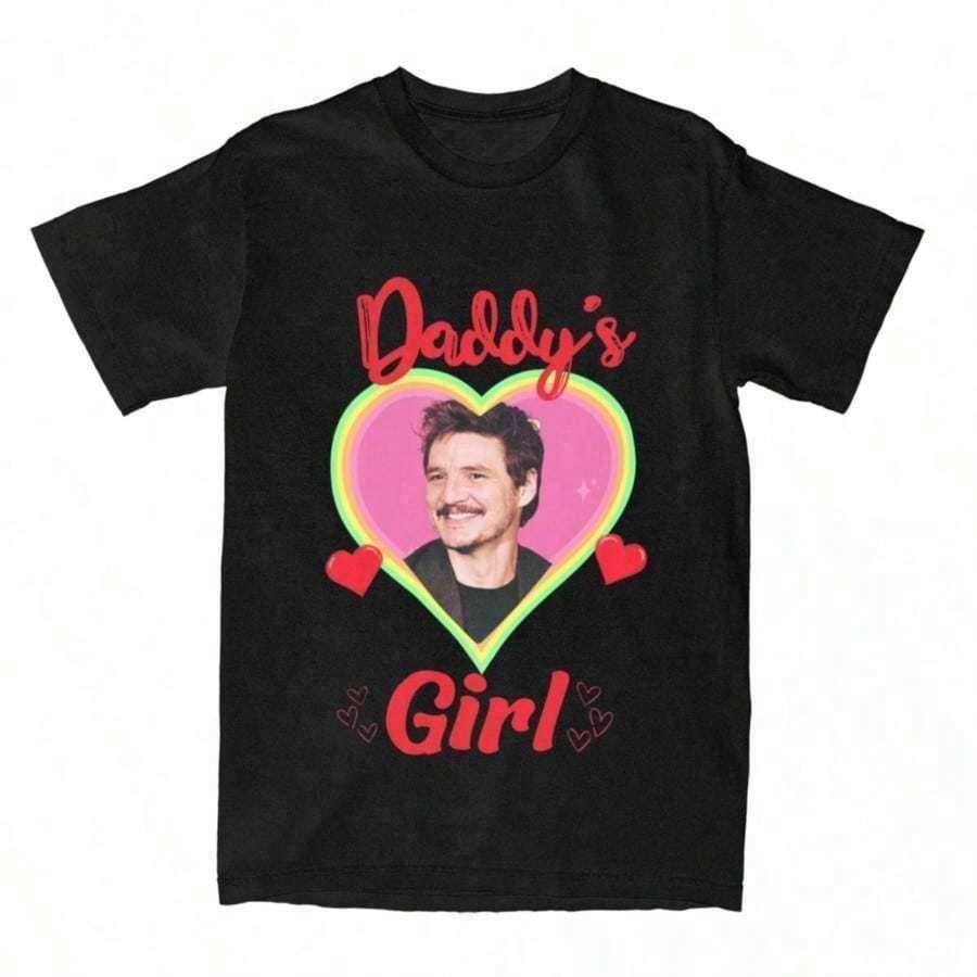 Birthday Gift Vintage Pedro Pascal T Shirt Women 100 Cotton Unisex Streetwear Pedro Pascal T Shirt Large Size T Shirt Summer - màu đen - Xem 1