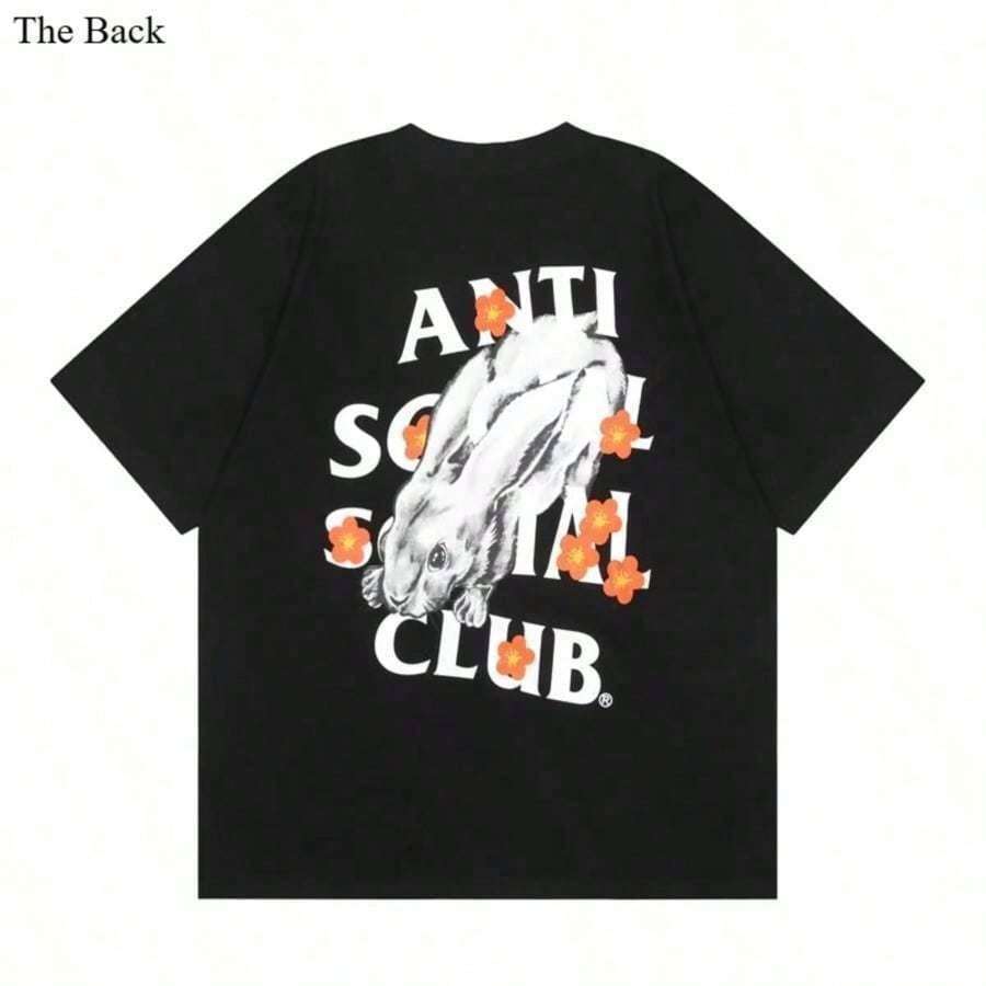 New Anti Socials Social Club Assc Limited New Summer Round Neck Cotton Short Sleeve T-Shirt In The Year Of The Rabbit - màu đen - Xem 1