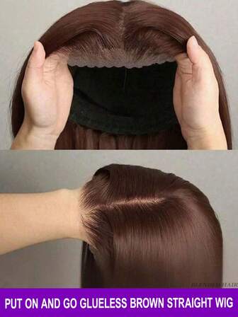 24 Inch Chocolate Brown Short Bob Straight Lace Front Wigs 200% Density 13x6 13x4 Lace Front Wig And 5*5 Lace Closure Wig Natural Hairline With Baby Hair Bone Straight Lace Frontal Blended Hair Wigs Pre Plucked Hairline Dark Brown Short Bob Straight Lace Wig