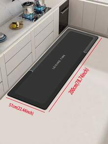 Una alfombrilla de cocina de gel de sílice con diseño de marco gris y negro, antifatiga, antideslizante, absorbente, de secado rápido, adecuada para cocina, baño, lavandería, entrada, etc., decoración de habitación