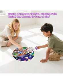 Children's Paper Animal Puzzles, Built-In Shoulder Bag For Easy Storage, Educational Toy Gifts, Ideal For Outdoor Activities. Mars Astronaut Base Series, Dinosaur Valley Series, Whale Underwater World Series, Train Concentration, High Difficulty Puzzle Toys Suitable For Boys And Girls.