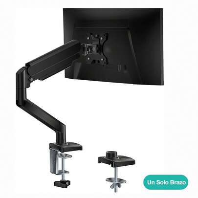 Linkbits Soporte de Resorte de Gas Ajustable con Inclinación/Giro/Rotación | Soporta 26.4 lbs | Compatible con Pantallas Planas/Curvas 17-32" | 2 Opciones de Montaje + Gestión de Cables | Robusto y Estable