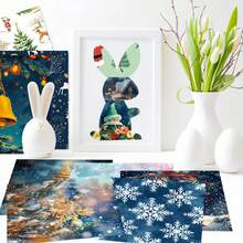 Papel de material navideño - Papel base para scrapbook con copos de nieve soñadores, fondo para hacer tarjetas y libros de recortes DIY