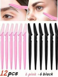 80/60/50/40/30/12pcs Multifunctional Portable Eyebrow Trimmer, Multi-Function Hair Removal Tool, Trimming And Shaping Shaver With Dust-Proof Protective Design Cover, Suitable For Men And Women Facial Hair Removal