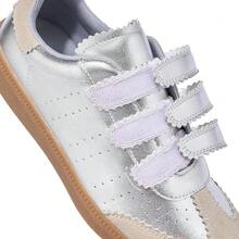 Sneakers For Women Lightweight Tennis Shoes Fashion Vegan Leather Hook & Loop Sneakers Non-Slip Walking ShoesChristmas - 銀色 - 查看 4