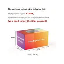 Bean Bag Cover - Big Round Soft Fluffy PV Velvet Sofa Bed Cover For Living Room, Lazy Sofa - 5ft Snow Gray - 深灰色 - 查看 5