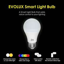 Evolux by Lloyd's Foco LED Inteligente, WiFi A19, Configuración Automática, Redes de 2.4 GHz, Dimmeable, Compatible con Alexa, Multicolor + Luz Blanca Fría y Cálida - 1 - Ver 7