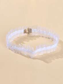 1pc Elegant Retro 90s White Lace Elastic Tattoo Chokers Collar Necklace Women Party Jewelry Accessories