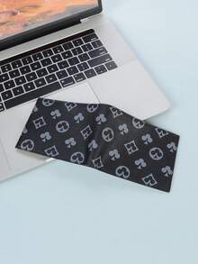 Billetera de hombre, estampado de moda, diseño de flor de ciruelo y geométrico, múltiples ranuras para tarjetas, billetera corta de piel sintética suave PU con monedero con cremallera, regalo de Halloween